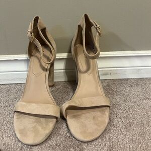 Aldo Beige Ankle Strap Heels